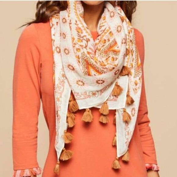SPARTINA 449 PINK HOUSE SQUARE SCARF NWT - Picture 1 of 6